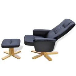 VidaXL Fauteuil Met Voetenbankje Kunstleer Zwart 8 VidaXL Fauteuil Met Voetenbankje Kunstleer Zwart -LeenBakker Winkel 421f886b2045471fabc4b46a115ef9ee