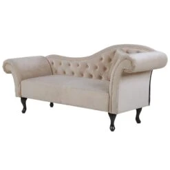 LATTES - Chaise Longue - Beige - Rechterzijde - Fluweel 13 LATTES - Chaise Longue - Beige - Rechterzijde - Fluweel -LeenBakker Winkel 4221a9082eb4442fb685283bffd9dea2