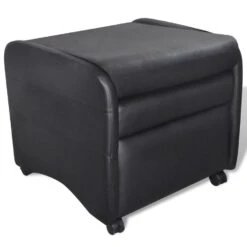 VidaXL Fauteuil Inklapbaar Kunstleer Zwart -LeenBakker Winkel 42c7faf915294f57859590691c378714