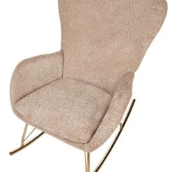 ANASET - Schommelstoel - Beige - Bouclé -LeenBakker Winkel 4351eca37f6b4344bda7ed94de0642a2