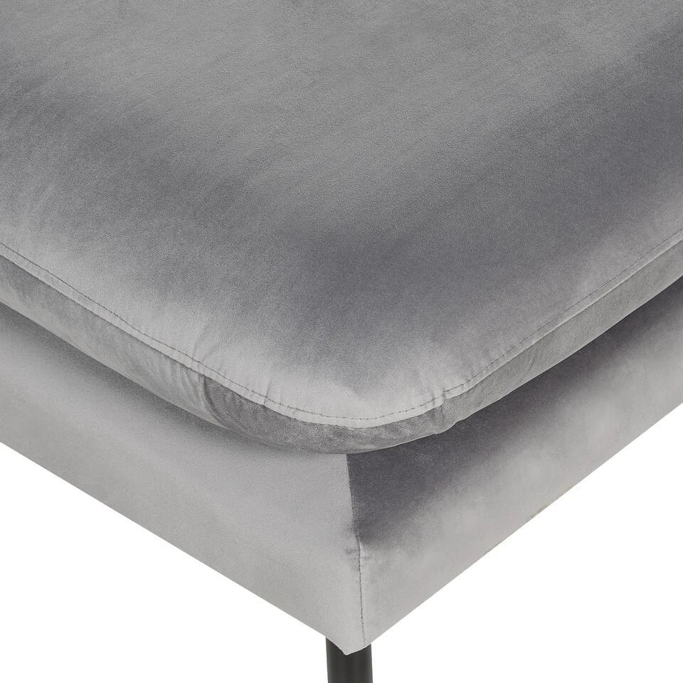 VINTERBRO - Ottomaan - Grijs - Fluweel 8 VINTERBRO - Ottomaan - Grijs - Fluweel - Afbeelding 6