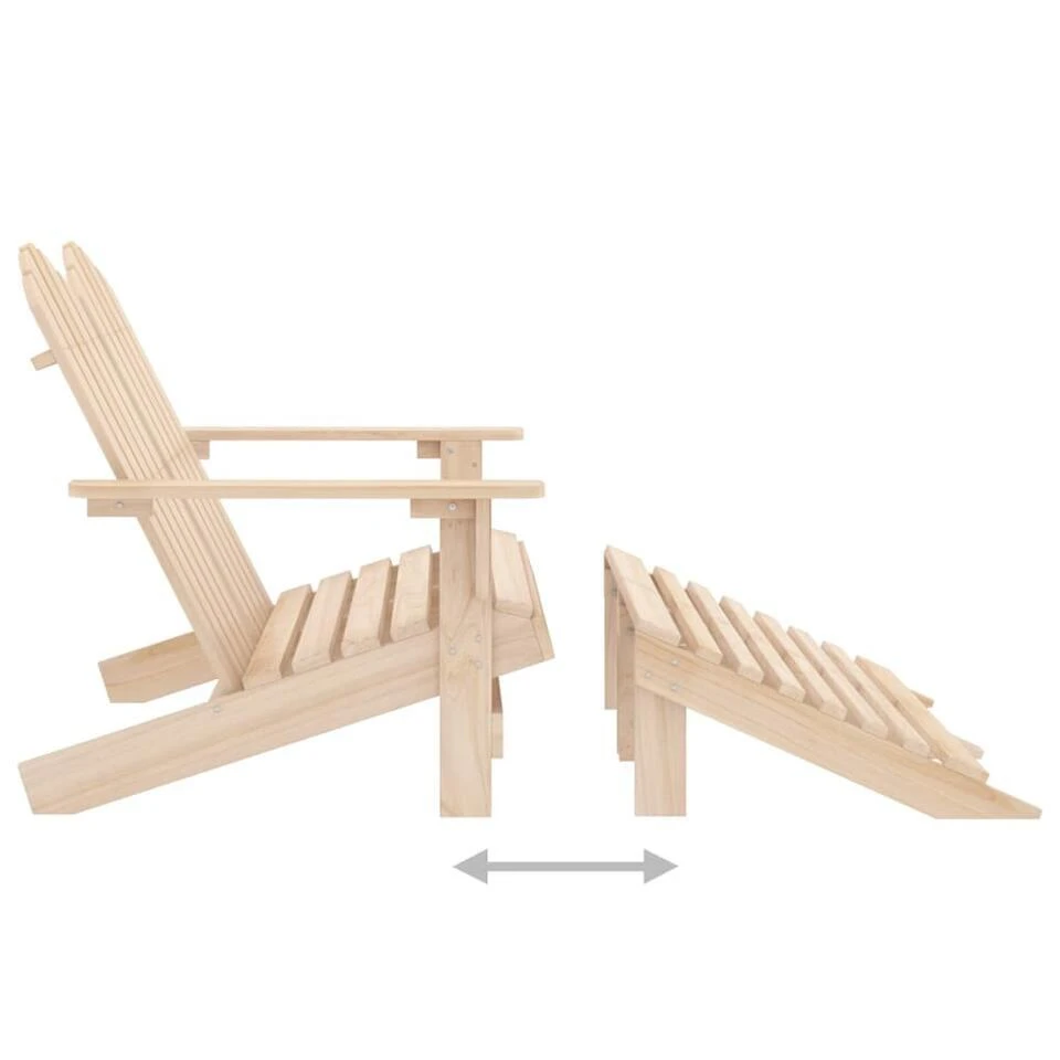 VidaXL - Tuinstoel 2-zits Adirondack - Bruin - Hout - Met Voetenban 7 VidaXL - Tuinstoel 2-zits Adirondack - Bruin - Hout - Met Voetenban - Afbeelding 5