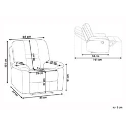 Beliani Fauteuil BERGEN - Grijs Polyester 8 Beliani Fauteuil BERGEN - Grijs Polyester -LeenBakker Winkel 4643cd76610c48b1a88c98ffd1826480