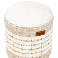ABTIN - Poef - Wit/Beige - Jute -LeenBakker Winkel 471fa2ccd64943aca8f96b71a268800b