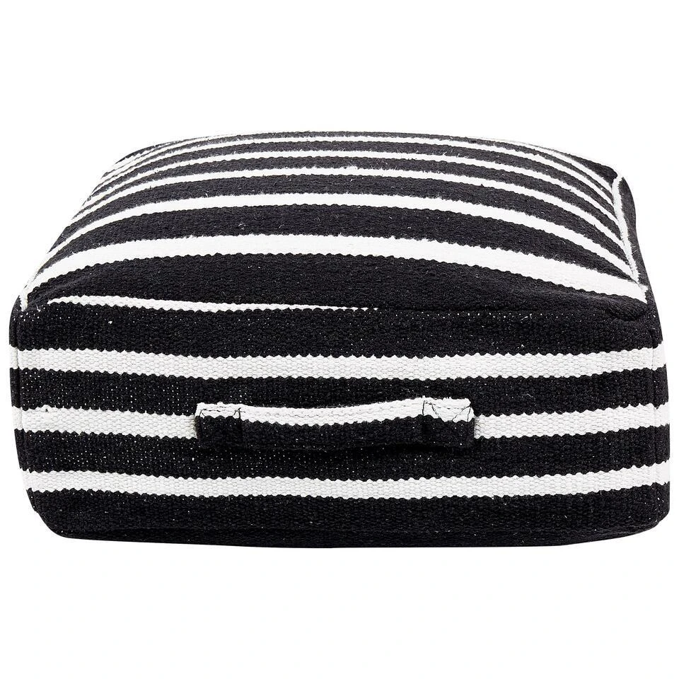 Beliani Poef SETTAT - Zwart Katoen 6 Beliani Poef SETTAT - Zwart Katoen - Afbeelding 4