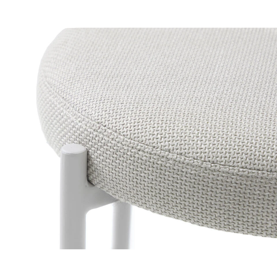 Poef Beige Stof - 43,5x44x48cm - Pelican 6 Poef Beige Stof - 43,5x44x48cm - Pelican - Afbeelding 4