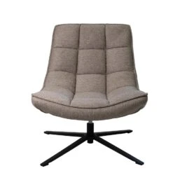 Draaifauteuil Stof/Textiel - Taupe - 86x74x84cm - Mattis -LeenBakker Winkel 48ed28cf60f8498b94c4609c6784b3ac