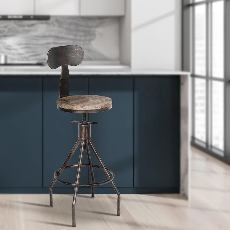 CLP Barkruk Hanam Bronzen Frame - Hout - Bronzen 5 CLP Barkruk Hanam Bronzen Frame - Hout - Bronzen - Afbeelding 3