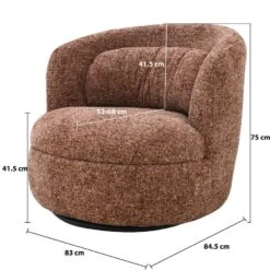 Fauteuil Rood Stof/Staal - Draaibaar - 85x84x76cm - Britt -LeenBakker Winkel 493e5cfcab0a4f23b7d1475156d27a6a