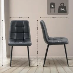 CLP Eetkamerstoel Antibes Zwart Frame - Kunstleer - Zwart -LeenBakker Winkel 499eea4583b44993840e7c30a3f77a40