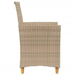 VidaXL - Tuinstoelen Met Kussens - Beige - Poly Rattan En Hout - 2 Stuks -LeenBakker Winkel 4a6e1649a82f4f6cbd16f9e4d224cab2