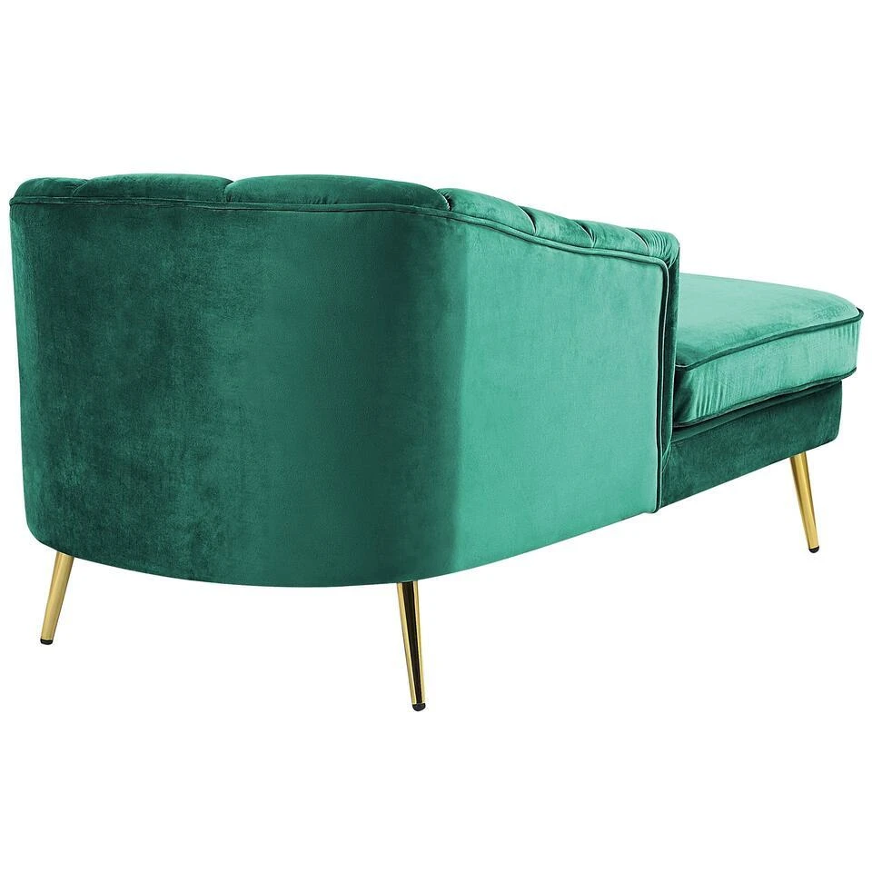 ALLIER - Chaise Longue - Groen - Rechterzijde - Fluweel 8 ALLIER - Chaise Longue - Groen - Rechterzijde - Fluweel - Afbeelding 6