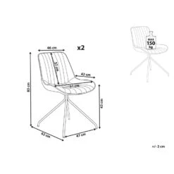 Beliani Eetkamerstoel NAVASOTA - Groen Fluweel -LeenBakker Winkel 4b517abf7e9b4d6587201655e8bc1f39