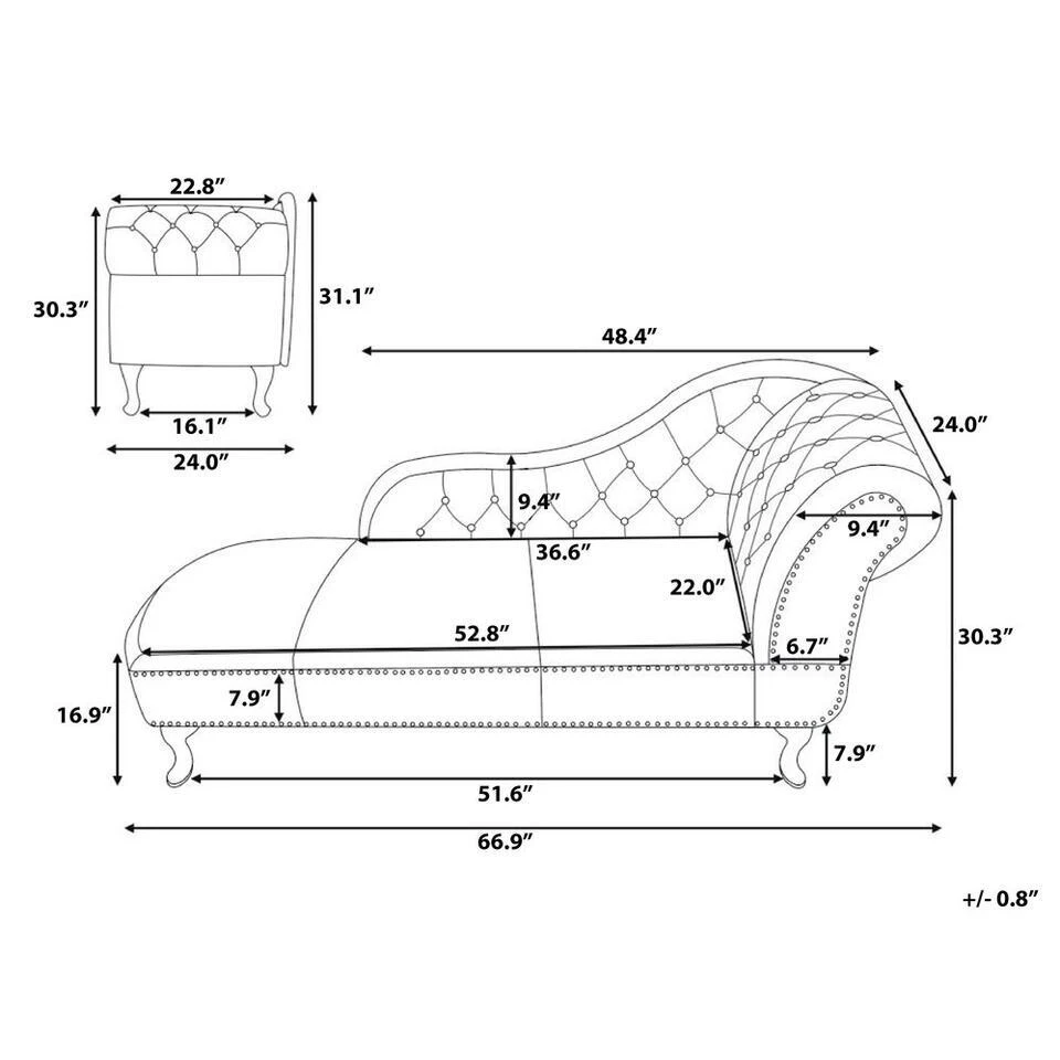 NIMES - Chaise Longue - Groen - Rechterzijde - Fluweel 16 NIMES - Chaise Longue - Groen - Rechterzijde - Fluweel - Afbeelding 14
