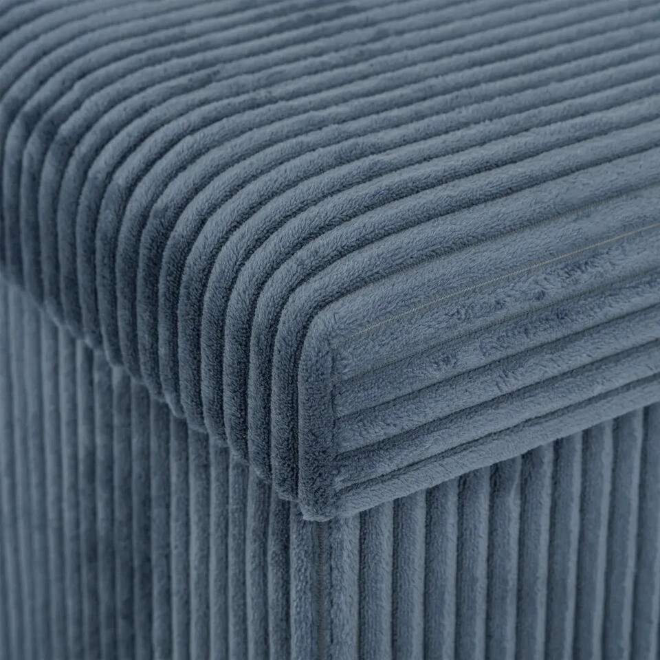 Merkloos Hocker/poef Ribcord - Opvouwbaar - Blauw - Polyester - 38x38cm 5 Merkloos Hocker/poef Ribcord - Opvouwbaar - Blauw - Polyester - 38x38cm - Afbeelding 3