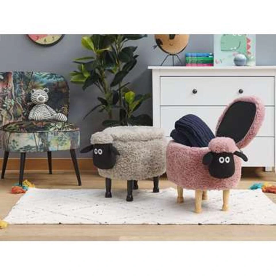 SHEEP - Hocker - Roze - Polyester 4 SHEEP - Hocker - Roze - Polyester - Afbeelding 2