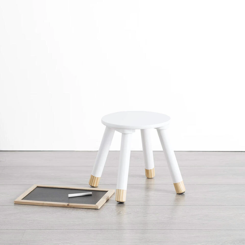 Atmosphera Kinder Bijzet Krukje - Ivoor Wit - Hout - D24 X H27 Cm 6 Atmosphera Kinder Bijzet Krukje - Ivoor Wit - Hout - D24 X H27 Cm - Afbeelding 4