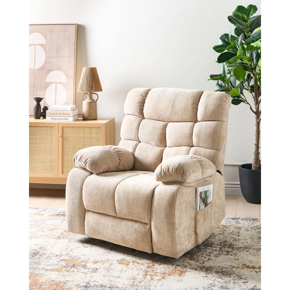 ARES - Relaxfauteuil Elektrisch - Beige - Stof 4 ARES - Relaxfauteuil Elektrisch - Beige - Stof - Afbeelding 2