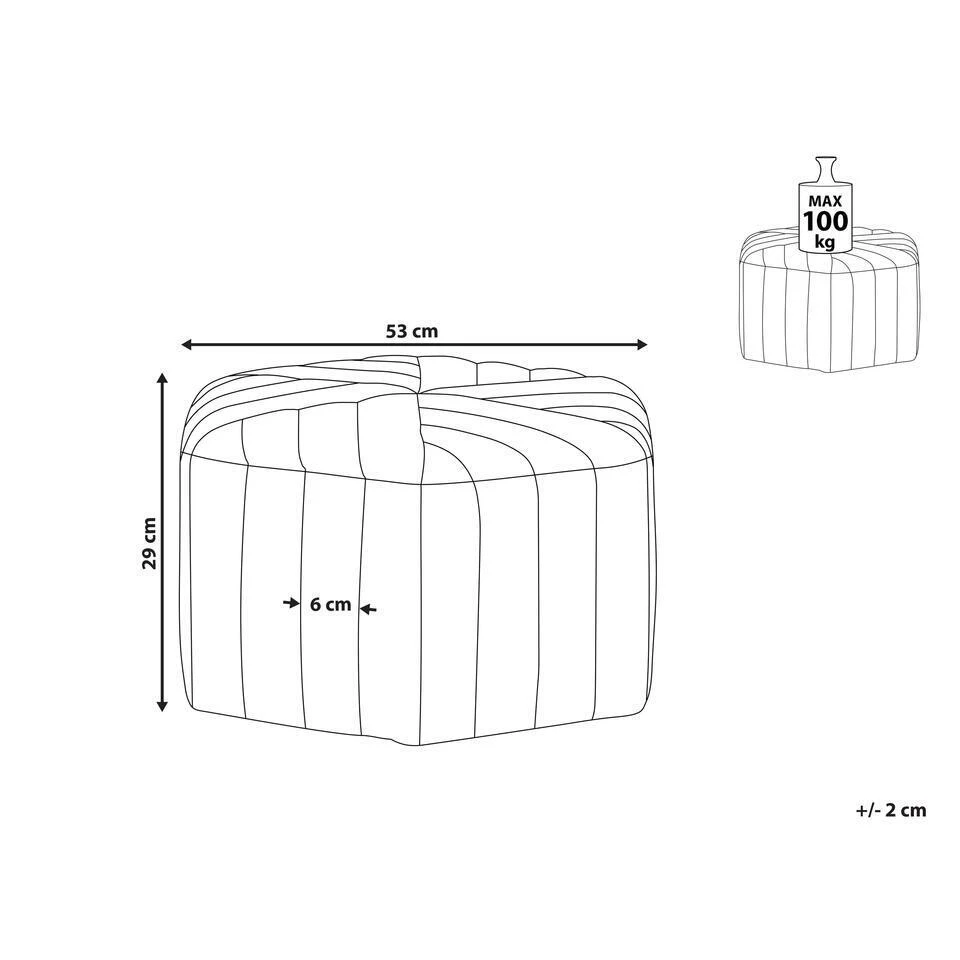 Beliani Poef MURIETTA - Wit Fluweel 5 Beliani Poef MURIETTA - Wit Fluweel - Afbeelding 3