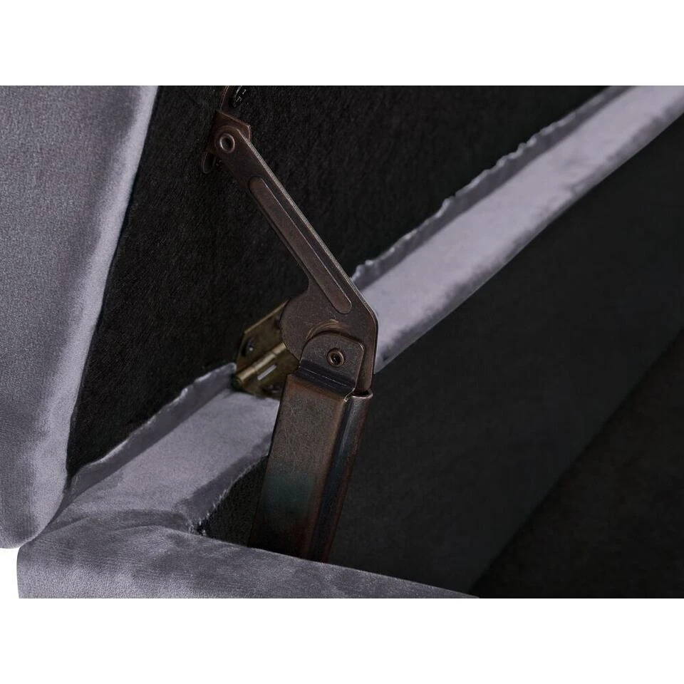 LUIRO - Chaise Longue - Donkergrijs - Linkerzijde - Fluweel 15 LUIRO - Chaise Longue - Donkergrijs - Linkerzijde - Fluweel - Afbeelding 13