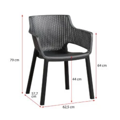 Keter Stapelstoel Eva - Antraciet -LeenBakker Winkel 50101078 9600