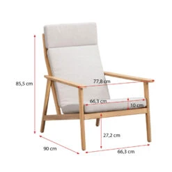 Lounge Fauteuil Jura - Acacia/grijs -LeenBakker Winkel 50103030 9096