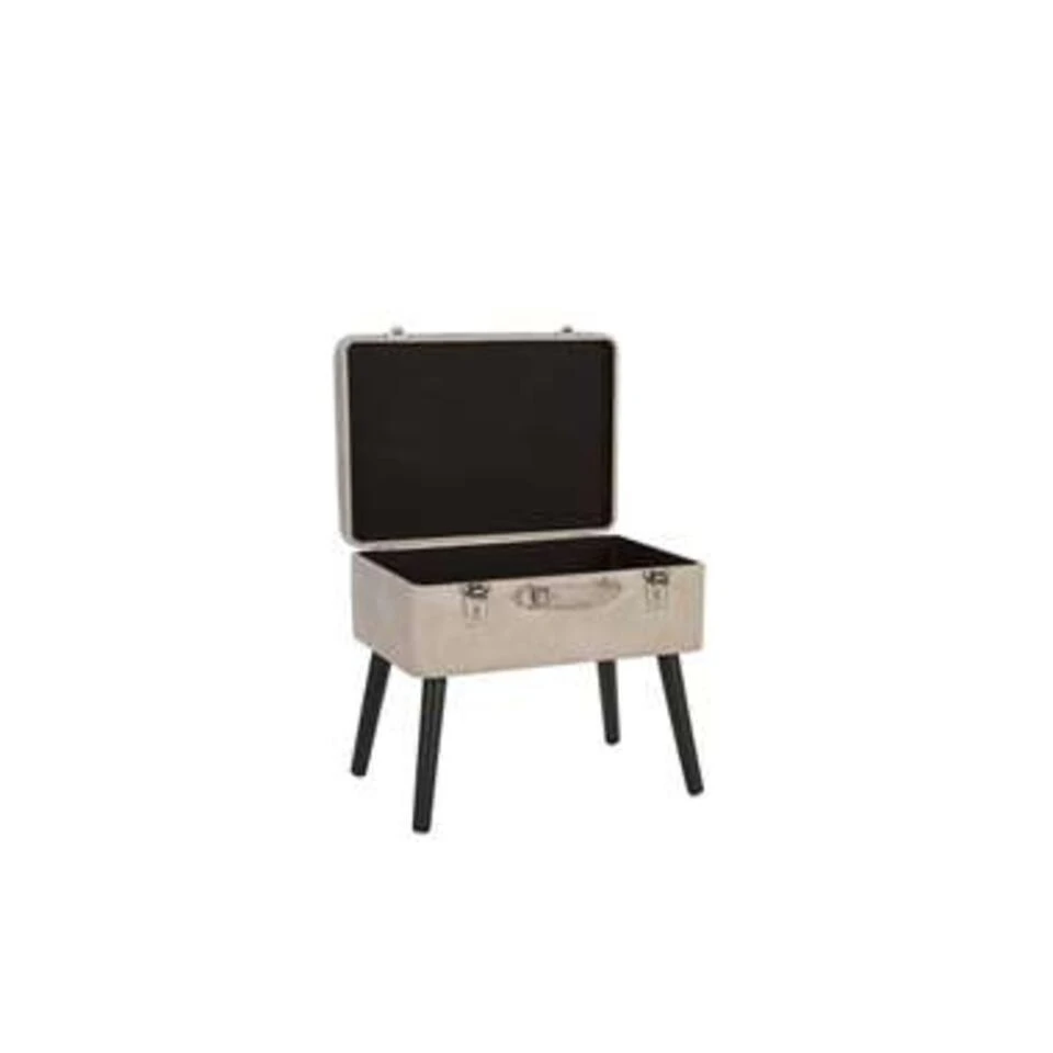 Beliani Hocker MALLARD - Beige Kunstleer 4 Beliani Hocker MALLARD - Beige Kunstleer - Afbeelding 2