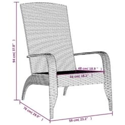 VidaXL - Tuinstoel Adirondack - Zwart - Poly Rattan -LeenBakker Winkel 512b0e8574a6496a8d139f545eb2db28