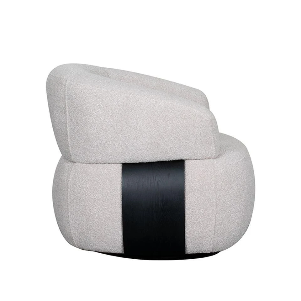 LABEL51 Fauteuil Valenza - Naturel - Stof - Zwart Hout - 79x83x73 Cm 7 LABEL51 Fauteuil Valenza - Naturel - Stof - Zwart Hout - 79x83x73 Cm - Afbeelding 5