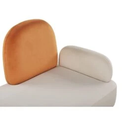 ARCEY - Chaise Longue - Wit/Oranje - Fluweel -LeenBakker Winkel 51d0b15042ff4f2f8c03ca96050400c1