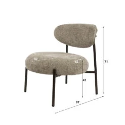 Fauteuil Zand Stof - Zithoogte 41cm - Round -LeenBakker Winkel 51e7afef37a74257995d0a68ac14e0f4