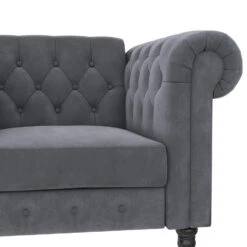 Felix - Fauteuil Chesterfield In Antraciet Fluweel -LeenBakker Winkel 52f15b55f40e458c9d0c37917a0a1a18