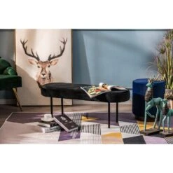 Metalen Bank Met Zwarte Fluwelen Bekleding -LeenBakker Winkel 5302f01ed2144e04a237b10b253bb6d7