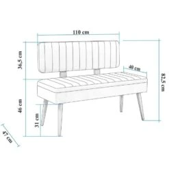 Eetkamerbank Vina - 110x40x82cm - Den/groen -LeenBakker Winkel 5340a23933b945dcaee8d1795f39914c
