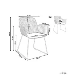 APPLETON - Eetkamerstoel Set Van 2 - Zwart - Metaal -LeenBakker Winkel 53438221de6d491c98f5fbc6a9ddeb61