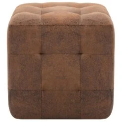 VidaXL - Poef - Bruin - Kunstleer -LeenBakker Winkel 53905d6572fb44fbac69caf824c07f75