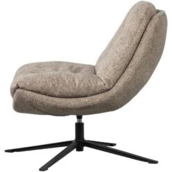WOOOD Arve Draaifauteuil - Bedrukte Stof - Naturel Melange - 86x82x87 -LeenBakker Winkel 54b4c642d512437ebc9205b02bd9b26e