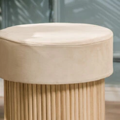 Poef En Fluwelen Beige -LeenBakker Winkel 54d2482885ce4c47bda037c5d4bc3f10