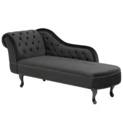 NIMES - Chaise Longue - Zwart - Linkerzijde - Fluweel -LeenBakker Winkel 54d68da71b854ffdb885439fc51cb36f