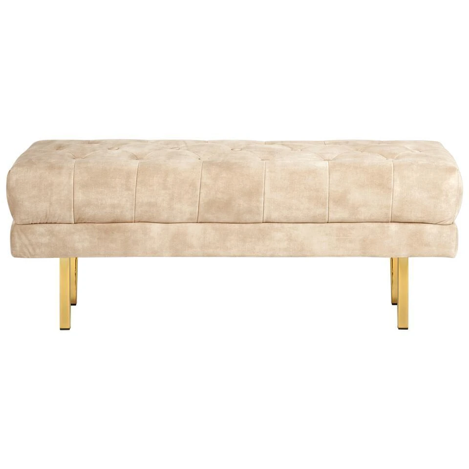 ROSEVILLE - Bankje - Beige - Fluweel 7 ROSEVILLE - Bankje - Beige - Fluweel - Afbeelding 5