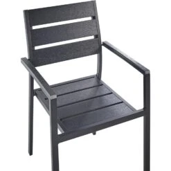 VERNIO - Tuinstoel Set Van 6 - Zwart - Kunsthout/Aluminium 19 VERNIO - Tuinstoel Set Van 6 - Zwart - Kunsthout/Aluminium -LeenBakker Winkel 5507d9d3d1af479babb8f2371596f01a