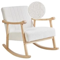 LEKNES - Schommelstoel - Gebroken Wit - Bouclé -LeenBakker Winkel 575502bad94c4b6ea6c36ce31d327dcd