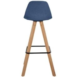 CLP Set Van 2 Barkruk Corbin Natura Frame - Stof - Blauw -LeenBakker Winkel 578e6022b0584ae8a22fd23eb82d3ba3