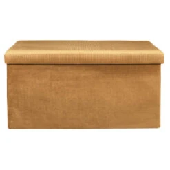 Home Deco Poef Velvet - Opbergbox - Okergeel - 76 X 38 Cm -LeenBakker Winkel 5806bc82bc584376bad292431fe50176