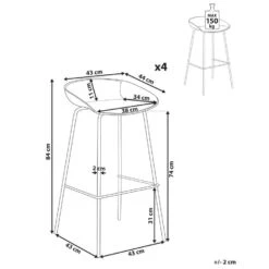 VENLO - Set Van 4 Barstoelen - Wit - Synthetisch Materiaal -LeenBakker Winkel 594e8d6b455b4954856d1f31d392939e