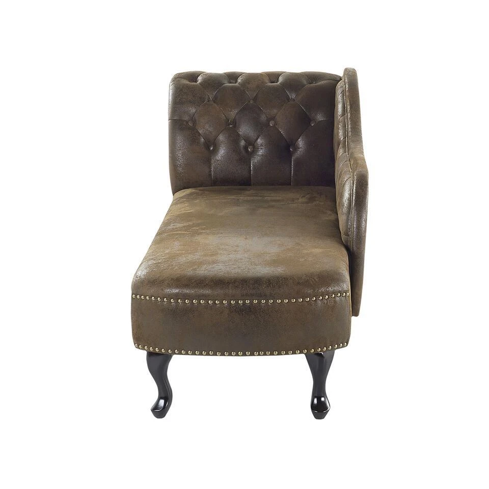NIMES - Chaise Longue - Bruin - Linkerzijde - Kunstsuède 7 NIMES - Chaise Longue - Bruin - Linkerzijde - Kunstsuède - Afbeelding 5