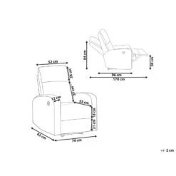 Beliani TV-fauteuil VERDAL - Grijs Fluweel -LeenBakker Winkel 5ab3c9c55a5448e6846ad74a886bdb78