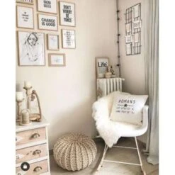 CONRAD L - Poef - Beige - Katoen -LeenBakker Winkel 5ce36a59a8f5452b80035c061ff3ad47