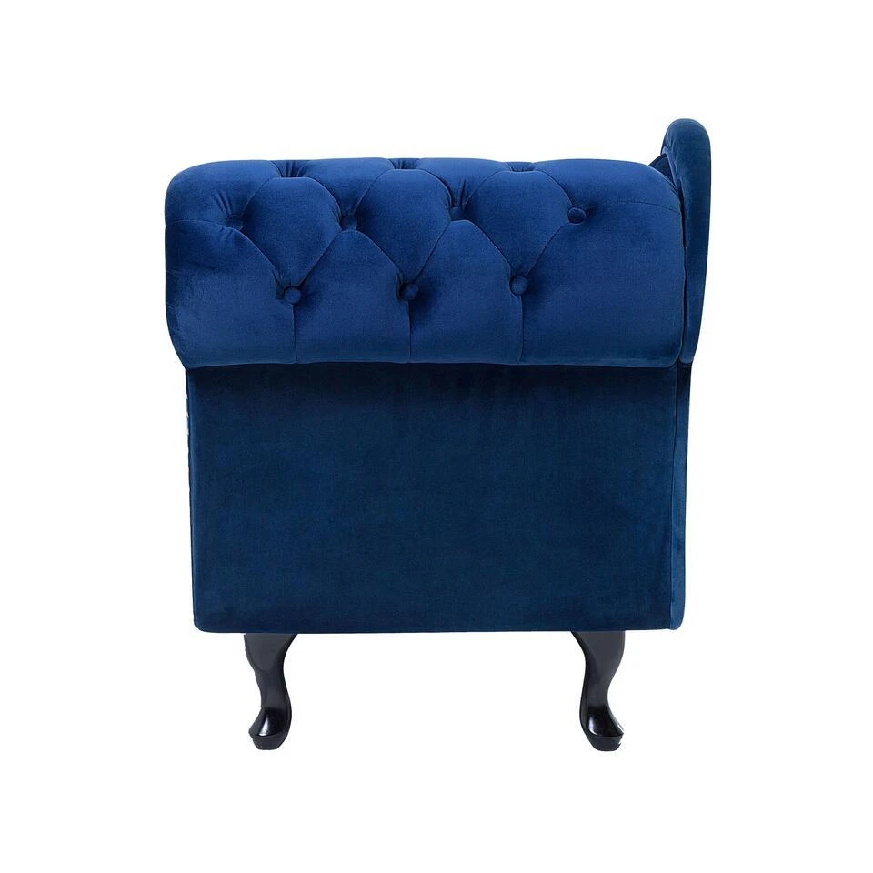 NIMES - Chaise Longue - Blauw - Rechterzijde - Fluweel 9 NIMES - Chaise Longue - Blauw - Rechterzijde - Fluweel - Afbeelding 7
