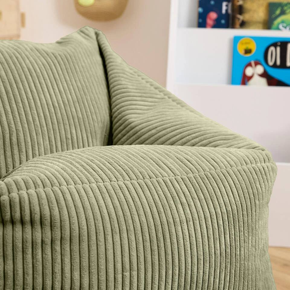 Icon Kinderzitzakken Morgan - Corduroy Zitzak Met Vulling - Saliegroen 6 Icon Kinderzitzakken Morgan - Corduroy Zitzak Met Vulling - Saliegroen - Afbeelding 4